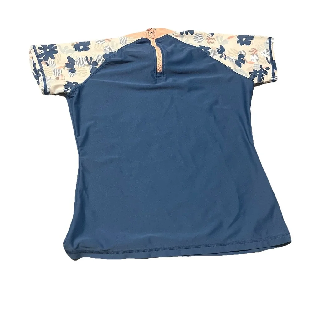 Eddie‎ Bauer Girls Blue Back Zipper  Size Large 14/16 Swim Suit